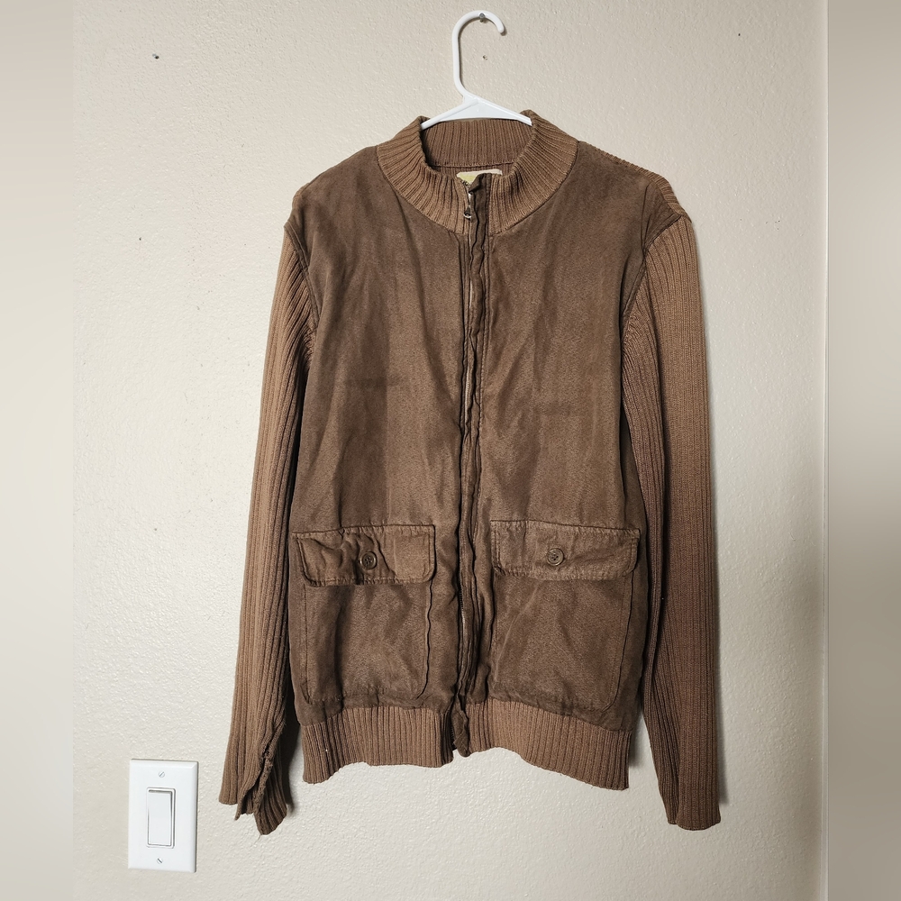 CubaVera Vintage Jacket, Men's Medium Brown Vintage 70's Faux Suede Jacket